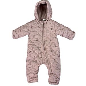 H&M Muted Pink Quilted Snowsuit